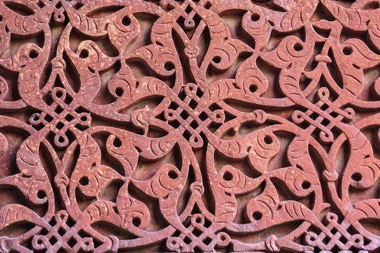 Background oriental decoration on stone of India