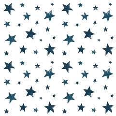Textured stars background, pattern, wallpaper. Grunge space halftone texture. Blue galaxy star set. Hand drawn vector illustration - 135849119