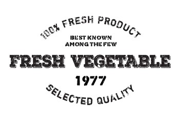 Fresh vegetable stamp. Grunge design with dust scratches. Effects can be easily removed for a clean, crisp look. Color is easily changed.