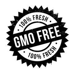 Gmo free stamp. Grunge design with dust scratches. Effects can be easily removed for a clean, crisp look. Color is easily changed.