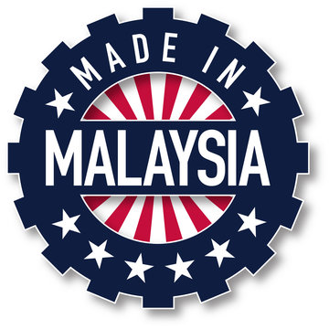 Made in Malaysia flag color stamp