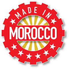 Made in Morocco flag color stamp