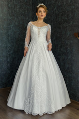 Fototapeta premium bride in wedding dress.morning bride