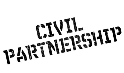 Civil Partnership rubber stamp. Grunge design with dust scratches. Effects can be easily removed for a clean, crisp look. Color is easily changed.