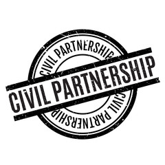 Civil Partnership rubber stamp. Grunge design with dust scratches. Effects can be easily removed for a clean, crisp look. Color is easily changed.