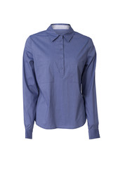 Blue women's shirt isolated on white background 
