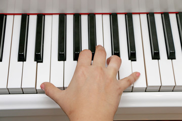 Close-up piano, white and black keyboard