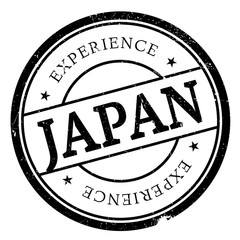 Japan stamp. Grunge design with dust scratches. Effects can be easily removed for a clean, crisp look. Color is easily changed.
