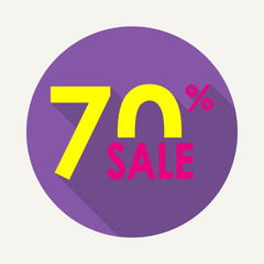 70% sale icon. Discount tag with 70 percent price off. Vector illustration.