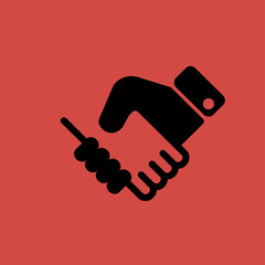Business handshake icon. flat design