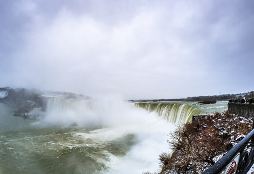 View of Niagara Falls during winter, Ontario, Canada 