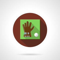 Golf accessories brown round vector icon