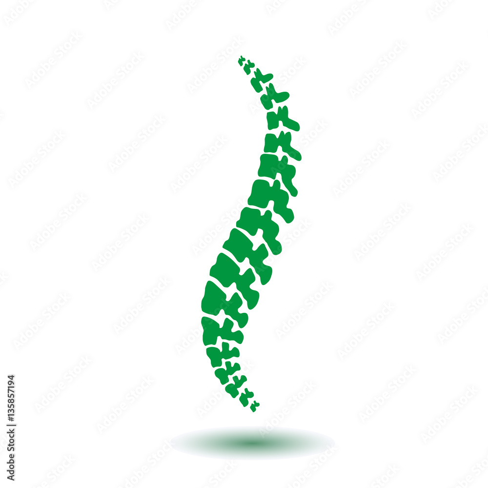 Canvas Prints Vector logo template. Human spine isolated silhouette illustration. Spine pain medical center, clinic, rehabilitation, diagnostic, surgery logo element. Flat modern silhouette illustration. Scoliosis