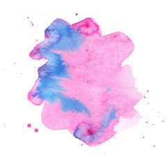 Colorful abstract watercolor texture with splashes and spatters. Modern creative watercolor background for trendy design.