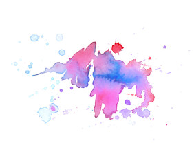 Colorful abstract watercolor texture with splashes and spatters. Modern creative watercolor background for trendy design.