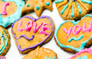 I love you cookies for Valentine's Day