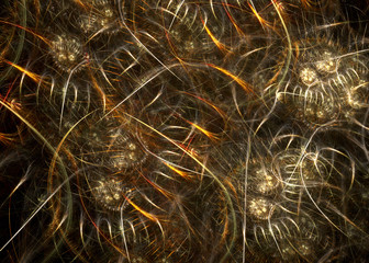 Obraz premium Wide Abstract SteamPunk Background - Fractal Art