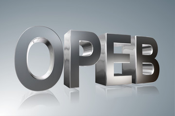 Accounting term - OPEB - Other Postemployment Benefits  -  3D image