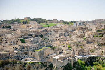 Fototapeta na wymiar Matera ancient town panoramic view, Italy