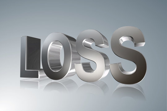 Accounting term - Loss -   3D image