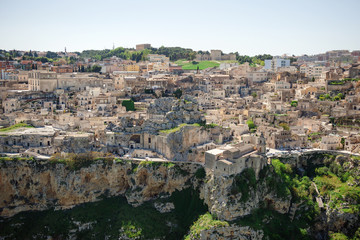 Fototapeta na wymiar Panoramic view of Matera, Unesco heritage and European capital of culture 2019, Italy