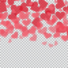 Red translucent hearts. Checker background for drawings in honor of Valentine's Day. illustration