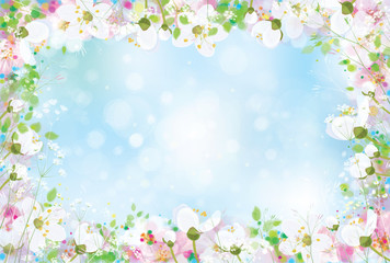 Obraz na płótnie Canvas Vector spring floral background.