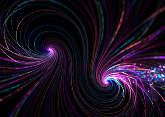 Abstract Transparent Helix  Glow Twinkle  Background - Fractal Art