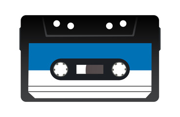 Retro audio tape cassette. Isolated illustration.