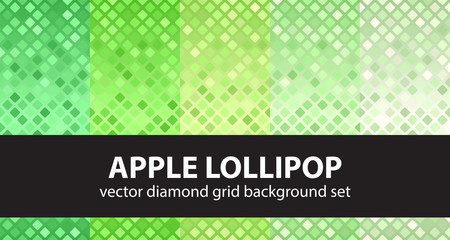 Diamond pattern set "Apple Lollipop". Vector seamless backgrounds