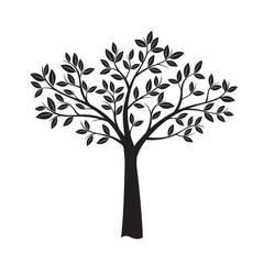 Obraz premium Black Tree and Leafs. Vector Illustration.