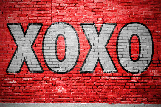 XOXO Ziegelsteinmauer Graffiti