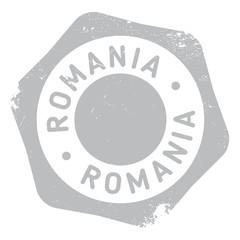 Romania stamp. Grunge design with dust scratches. Effects can be easily removed for a clean, crisp look. Color is easily changed.