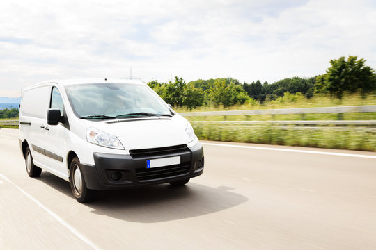 Delivery Van On Highway