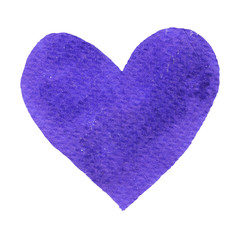 Heart blue painted watercolor