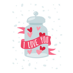 Happy Valentines Day greeting card vector illustration