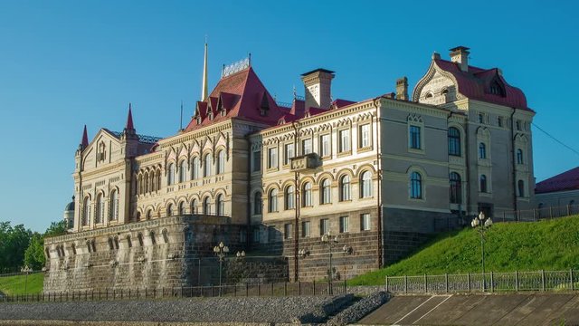 The old castle Museum in Rybinsk on the river Volga in the summer