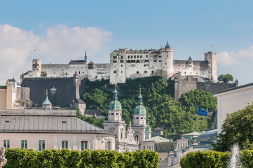 Fototapeta na wymiar Hohensalzburg Castle (Festung Hohensalzburg) at Salzburg, Austri
