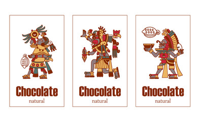 sketch drawing aztec cacao bean, leaves, nibs, pattern for choco