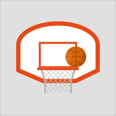 Basketball hoop sport basket vector illustration.