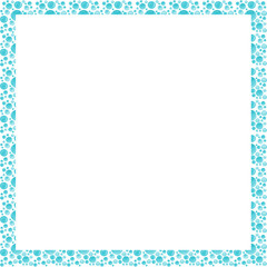 Frame made of blue watercolor circles