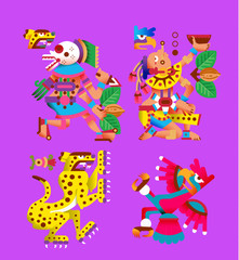 flat style aztec element collection