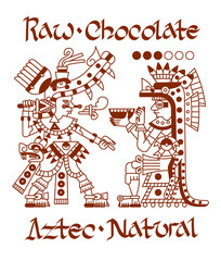 Aztec cacao pattern for chocolate package design.