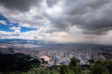 Long Exposure view of Bogota from Monserrate in Colombia.