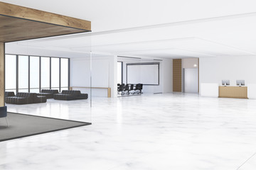 Office hall with a whiteboard