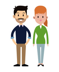 man and woman worker employee casual vector illustration eps 10
