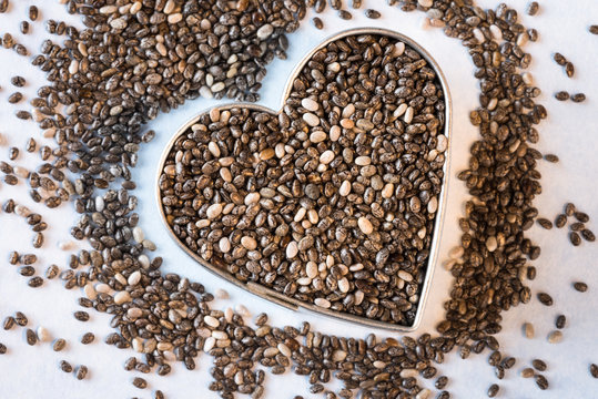 Chai Seeds in a Heart Shape