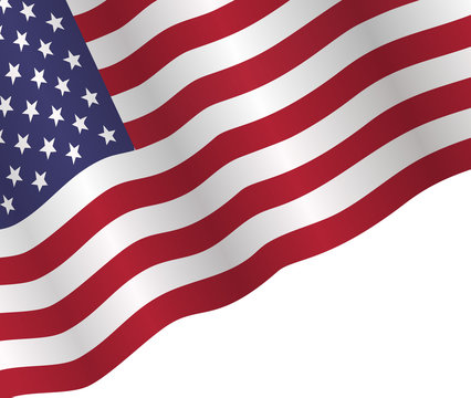 Background with American flag. Vector illustration.