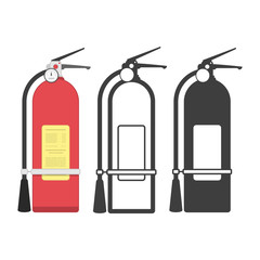 Fire extinguisher icon set.