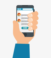 smartphone with user icon vector illustration design